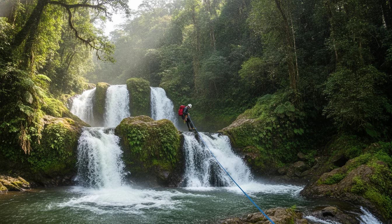Rappel en el Salto del Buey, La Ceja
